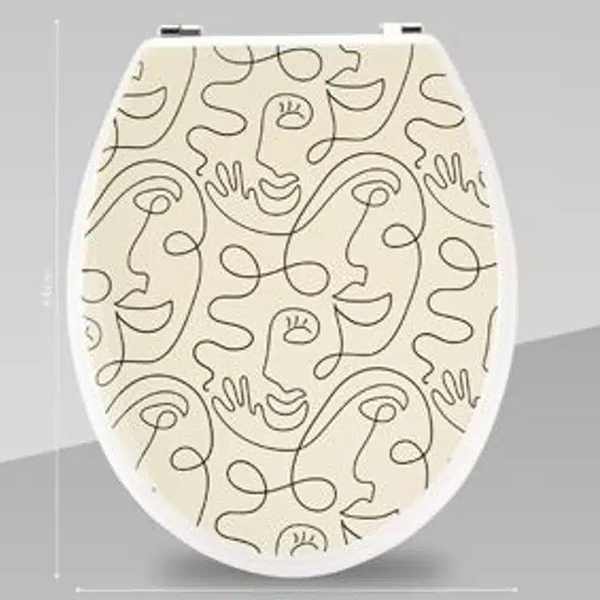 Καπάκι Τουαλέτας Πλαστικό με Μοντέρνο Σχέδιο Μονοκοντυλιά 36x44cm Καπάκι Τουαλέτας Πλαστικό με Μοντέρνο Σχέδιο Μονοκοντυλιά 36x44cm