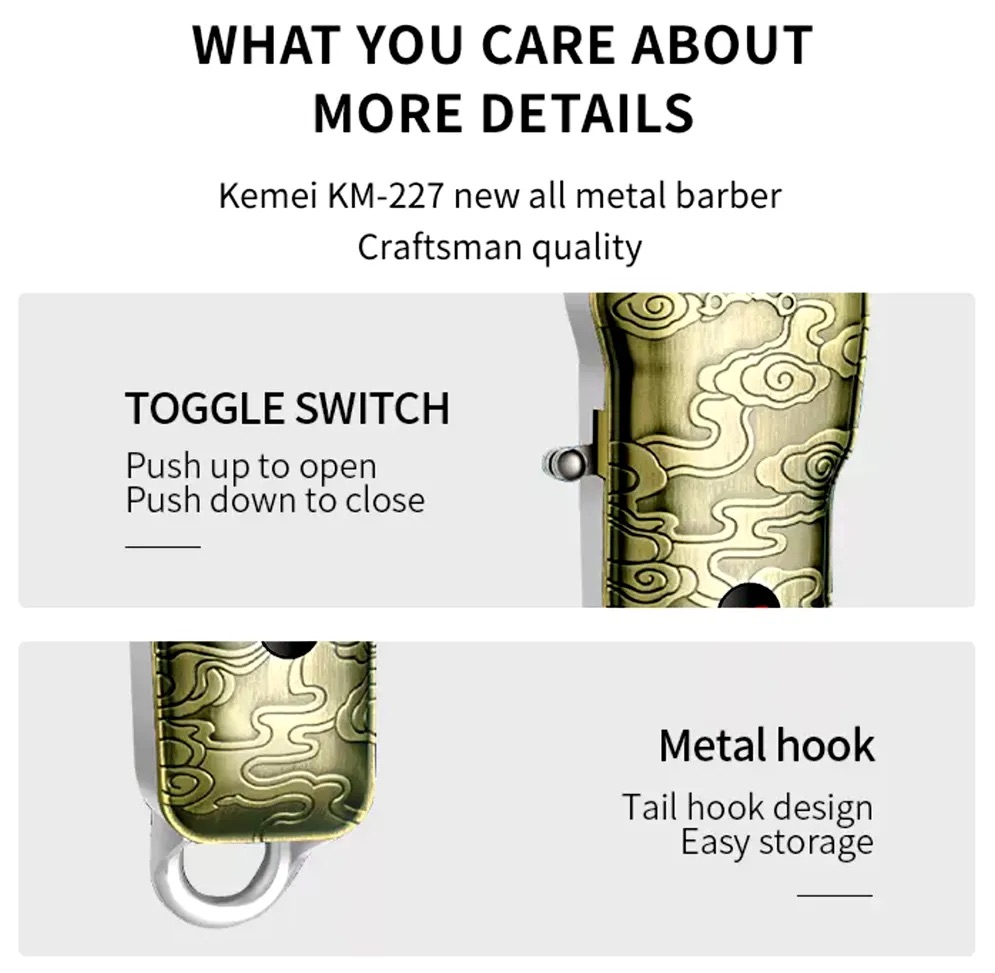 Kemei Επαγγελματική Χρυσή Επαναφορτιζόμενη Κουρευτική Μηχανή με Οθόνη LCD Kemei Επαγγελματική Χρυσή Επαναφορτιζόμενη Κουρευτική Μηχανή με Οθόνη LCD