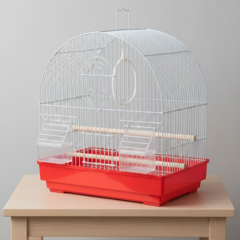 Κλουβί Πουλιών Μεταλλικό Κόκκινο 33x23x36cm με Ταΐστρες και Παιχνίδι Κλουβί Πουλιών Μεταλλικό Κόκκινο 33x23x36cm με Ταΐστρες και Παιχνίδι