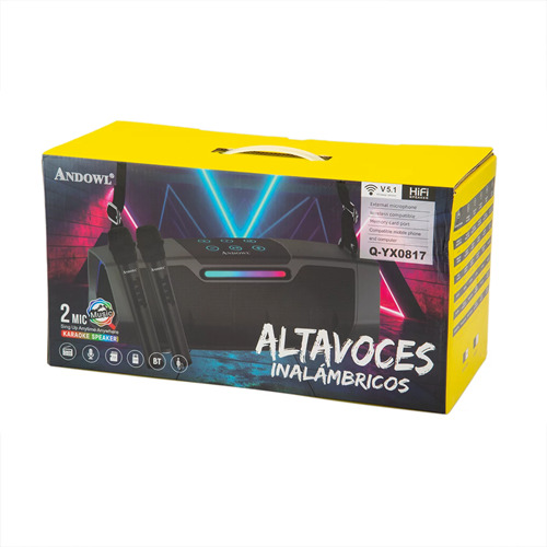 Κονσόλα Kαραόκε Hχείο Bluetooth Andowl με δύο Mικρόφωνα και Kαταγραφή σε Ασημί Χρώμα Κονσόλα Kαραόκε Hχείο Bluetooth Andowl με δύο Mικρόφωνα και Kαταγραφή σε Ασημί Χρώμα