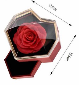 Κουτί Δώρου σε Σχήμα Καρδιά με Τεχνητό Κόκκινο Τριαντάφυλλο 12.5 × 12.5 cm Κουτί Δώρου σε Σχήμα Καρδιά με Τεχνητό Κόκκινο Τριαντάφυλλο 12.5 × 12.5 cm