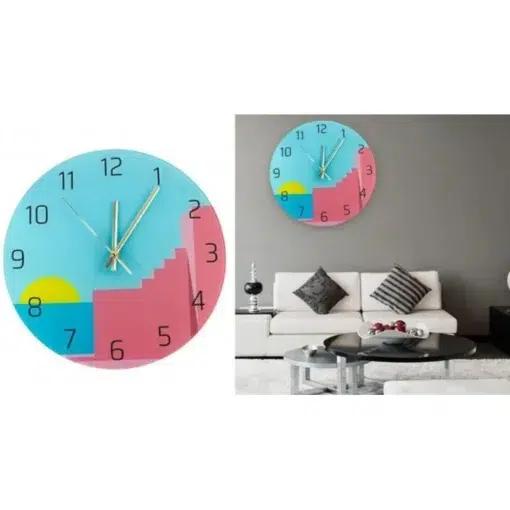 Ξύλινο Ρολόι Τοίχου Quartz Διαμέτρου 30cm με Μεγάλους Αριθμούς και Όμορφα Χρώματα Ξύλινο Ρολόι Τοίχου Quartz Διαμέτρου 30cm με Μεγάλους Αριθμούς και Όμορφα Χρώματα