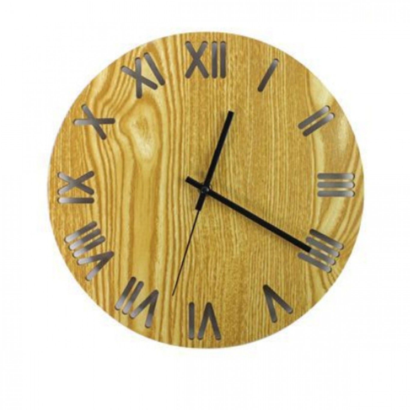 Ξύλινο Ρολόι Τοίχου Quartz Vintage Διαμέτρου 30cm με Λατινικούς Αριθμούς Ξύλινο Ρολόι Τοίχου Quartz Vintage Διαμέτρου 30cm με Λατινικούς Αριθμούς