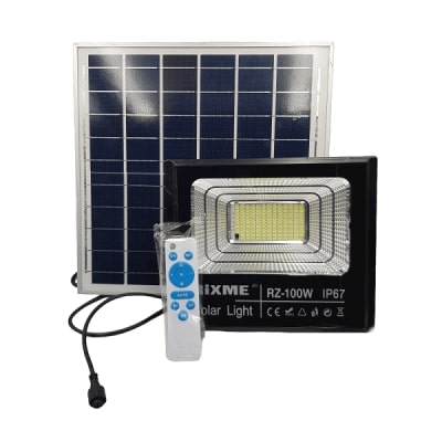 Αδιάβροχος Ηλιακός Προβολέας 100W IP67 με Φωτοβολταϊκό Πάνελ, Τηλεχειρισμό και χρονοδιακόπτη Αδιάβροχος Ηλιακός Προβολέας 100W IP67 με Φωτοβολταϊκό Πάνελ, Τηλεχειρισμό και χρονοδιακόπτη