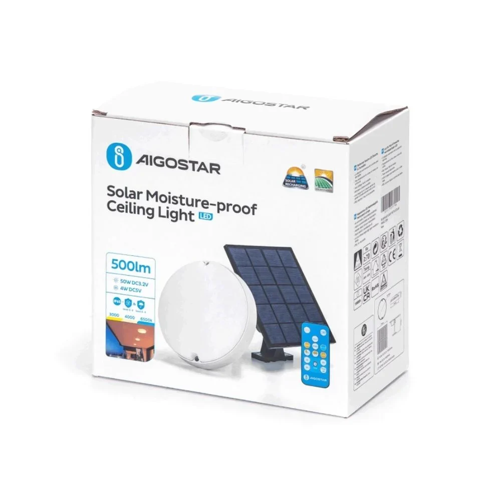 LED Dimmable Αδιάβροχο Ηλιακό Φωτιστικό Οροφής 50W με 3 Ρυθμίσεις Φωτισμού και Τηλεχειριστήριο - Aigostar LED Dimmable Αδιάβροχο Ηλιακό Φωτιστικό Οροφής 50W με 3 Ρυθμίσεις Φωτισμού και Τηλεχειριστήριο - Aigostar
