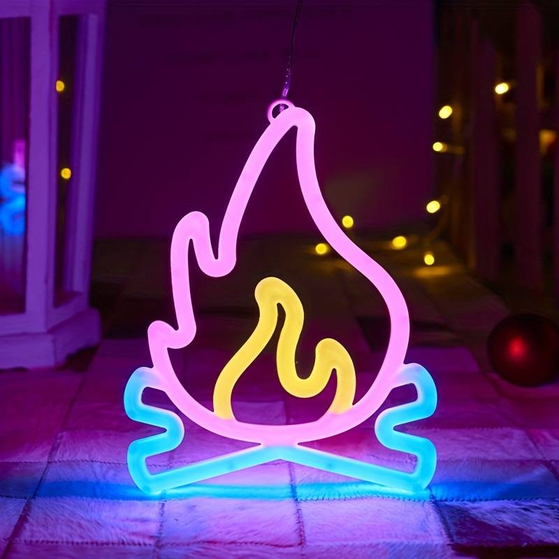 LED Επιτοίχιο Διακοσμητικό Φωτιστικό Neon με Τροφοδοσία USB ή Μπαταρίες με Σχέδιο Φλόγα σε Ροζ, Μπλε και Κίτρινο Χρώμα LED Επιτοίχιο Διακοσμητικό Φωτιστικό Neon με Τροφοδοσία USB ή Μπαταρίες με Σχέδιο Φλόγα σε Ροζ, Μπλε και Κίτρινο Χρώμα