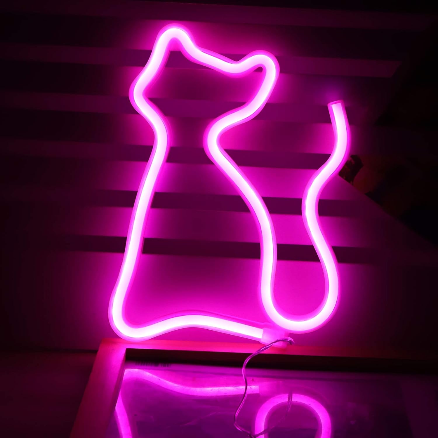 LED Επιτοίχιο Διακοσμητικό Φωτιστικό Neon με Τροφοδοσία USB ή Μπαταρίες με Σχέδιο Γατούλα σε Ροζ Χρώμα LED Επιτοίχιο Διακοσμητικό Φωτιστικό Neon με Τροφοδοσία USB ή Μπαταρίες με Σχέδιο Γατούλα σε Ροζ Χρώμα