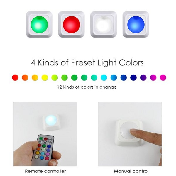 LED Φωτιστικό Σποτ Μπαταρίας RGB με Τηλεχειριστήριο Σετ 2 Τμχ LED Φωτιστικό Σποτ Μπαταρίας RGB με Τηλεχειριστήριο Σετ 2 Τμχ