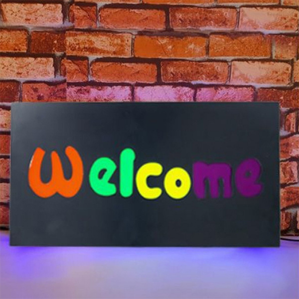 Led Φωτιζόμενη Διαφημιστική Πινακίδα Welcome 43X23εκ Led Φωτιζόμενη Διαφημιστική Πινακίδα Welcome 43X23εκ