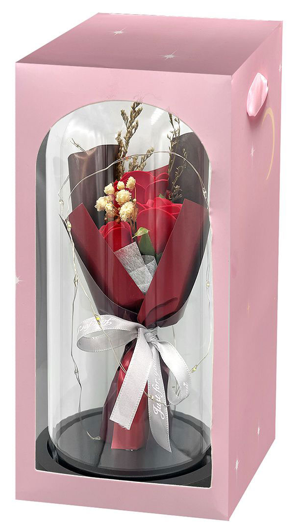 Μαγευτικό Μπουκέτο Τεχνητών Λουλουδιών σε Φωτιζόμενη Γυάλα με LED Μαγευτικό Μπουκέτο Τεχνητών Λουλουδιών σε Φωτιζόμενη Γυάλα με LED