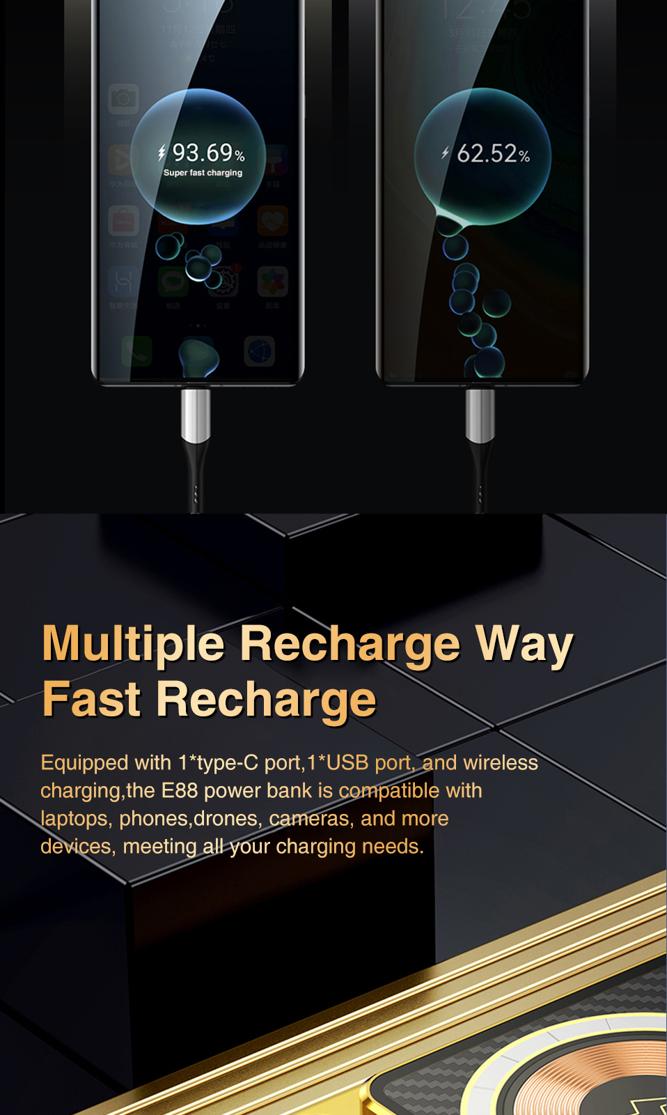 Μαγνητικό Ασύρματο Διάφανο Εργονομικό Powerbank Fast Charging Μπαταρίας 10000mAh με 2 Θύρες USB και 1 Θύρα Type C 22.5 W Μαγνητικό Ασύρματο Διάφανο Εργονομικό Powerbank Fast Charging Μπαταρίας 10000mAh με 2 Θύρες USB και 1 Θύρα Type C 22.5 W