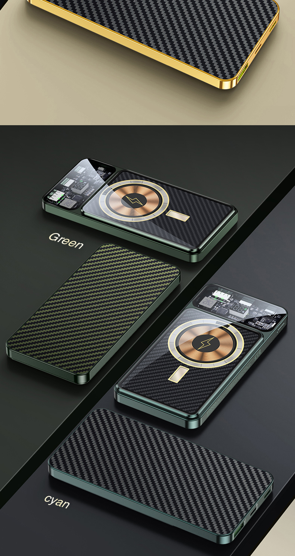 Μαγνητικό Ασύρματο Διάφανο Εργονομικό Powerbank Fast Charging Μπαταρίας 10000mAh με 2 Θύρες USB και 1 Θύρα Type C 22.5 W Μαγνητικό Ασύρματο Διάφανο Εργονομικό Powerbank Fast Charging Μπαταρίας 10000mAh με 2 Θύρες USB και 1 Θύρα Type C 22.5 W
