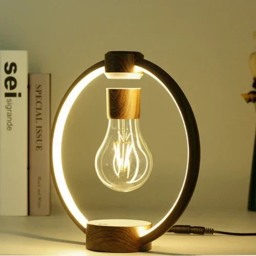 Μαγνητικό Περιστρεφόμενο Επιτραπέζιο Φωτιστικό - Αιωρούμενη Λάμπα με Εφέ Καφέ Ξύλου Home Theory Light Wood Grain Μαγνητικό Περιστρεφόμενο Επιτραπέζιο Φωτιστικό - Αιωρούμενη Λάμπα με Εφέ Καφέ Ξύλου Home Theory Light Wood Grain