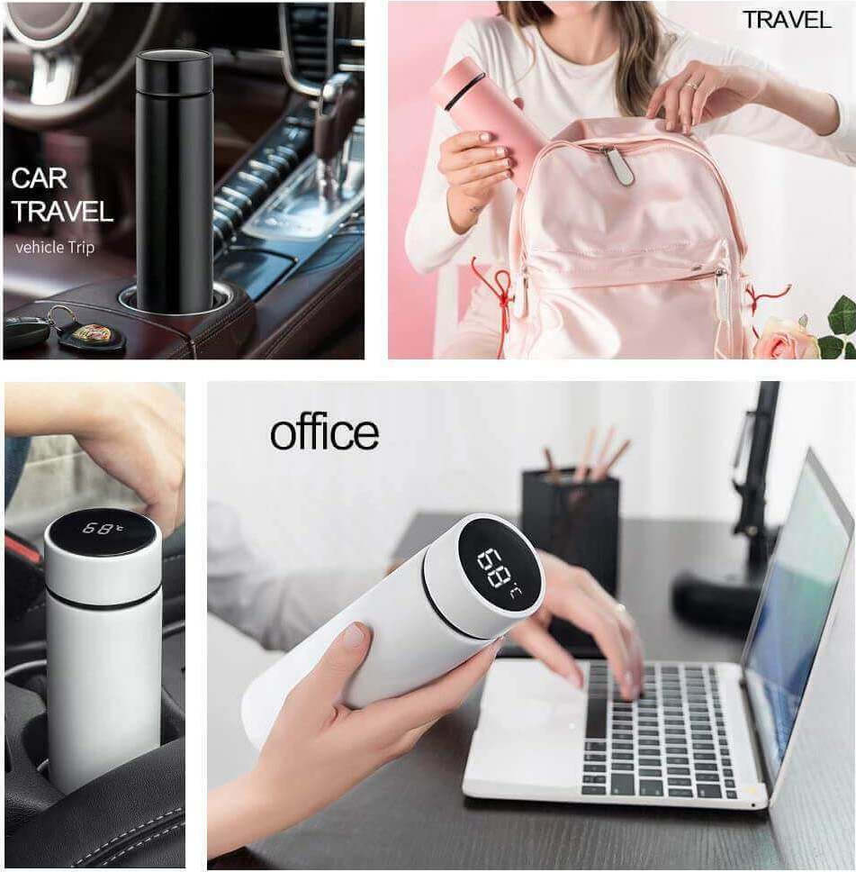 Μαύρη Κούπα-Θερμος με LCD Touch Δείκτη Ένδειξης Θερμοκρασίας 0.5lt Μαύρη Κούπα-Θερμος με LCD Touch Δείκτη Ένδειξης Θερμοκρασίας 0.5lt