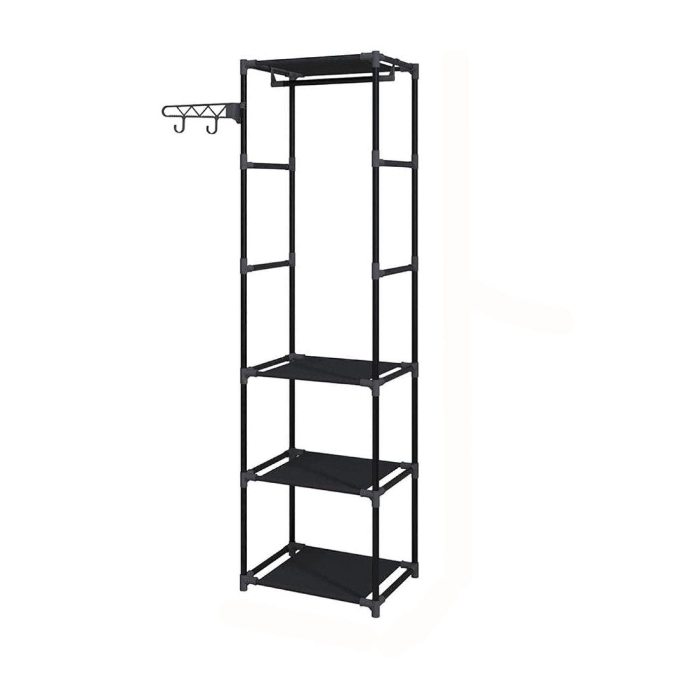 Μαύρη Μεταλλική Ντουλάπα Οργάνωσης 168x45x35cm με Ράφια και Κρεμάστρα Μαύρη Μεταλλική Ντουλάπα Οργάνωσης 168x45x35cm με Ράφια και Κρεμάστρα