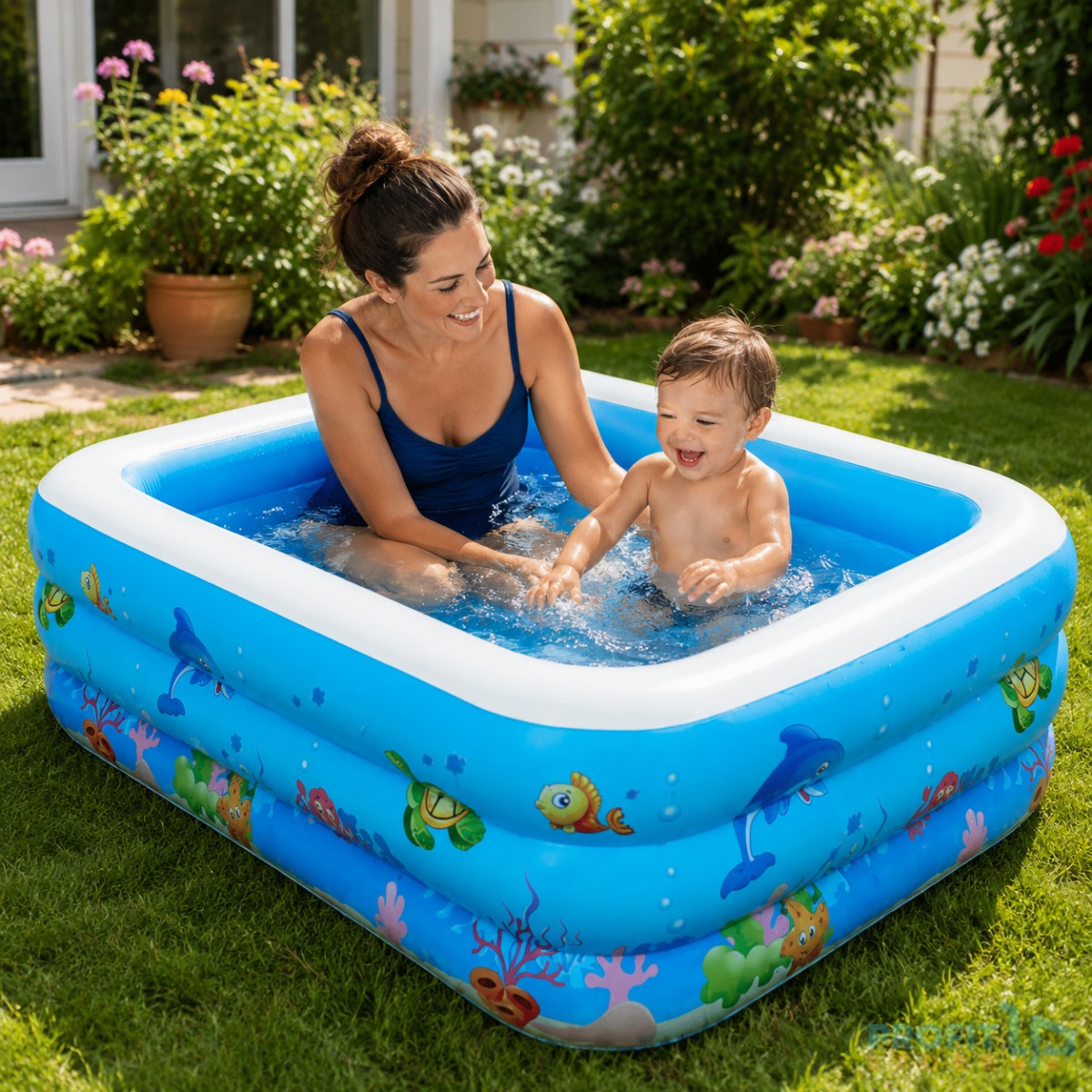 Μεγάλη Παιδική Πισίνα Φουσκωτή 130cm Μπλε-Swimming Pool Μεγάλη Παιδική Πισίνα Φουσκωτή 130cm Μπλε-Swimming Pool