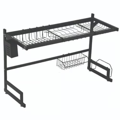 Μεταλλική Πιατοθήκη Στραγγίσματος 2 Επιπέδων 52x22x65 cm Μαύρη Μεταλλική Πιατοθήκη Στραγγίσματος 2 Επιπέδων 52x22x65 cm Μαύρη