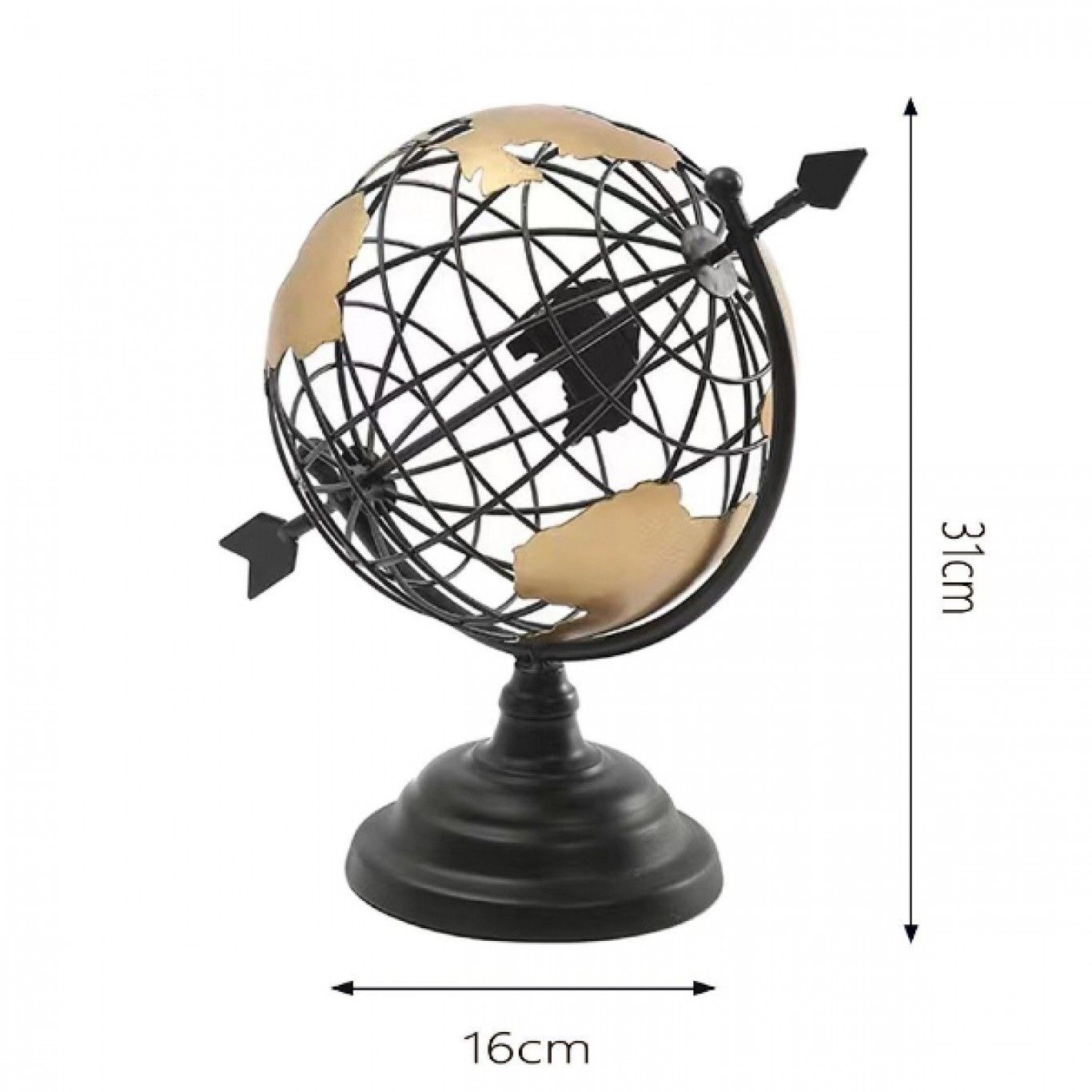 Μεταλλική Υδρόγειος Σφαίρα Επιτραπέζια Διακοσμητικό σε Μαύρο και Χρυσό Μεταλλική Υδρόγειος Σφαίρα Επιτραπέζια Διακοσμητικό σε Μαύρο και Χρυσό