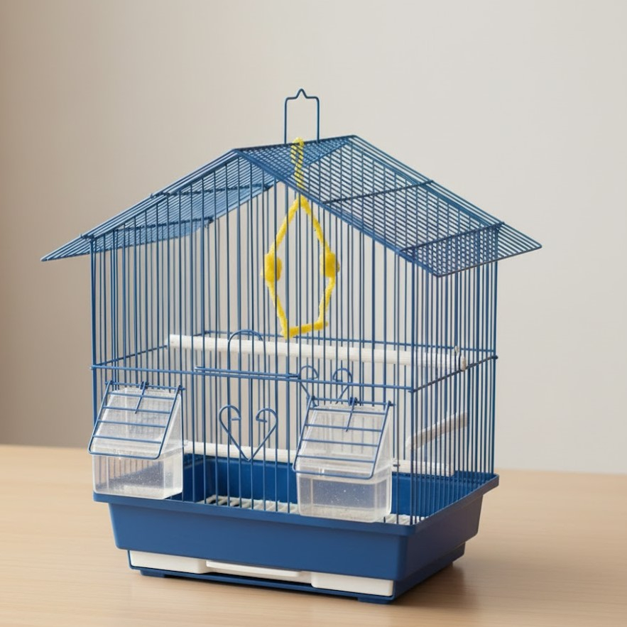 Μεταλλικό Κλουβί Πτηνών με Ταΐστρες και Πλαστική Βάση 29.5 x 22.3 x 38.5cm Μπλε Μεταλλικό Κλουβί Πτηνών με Ταΐστρες και Πλαστική Βάση 29.5 x 22.3 x 38.5cm Μπλε