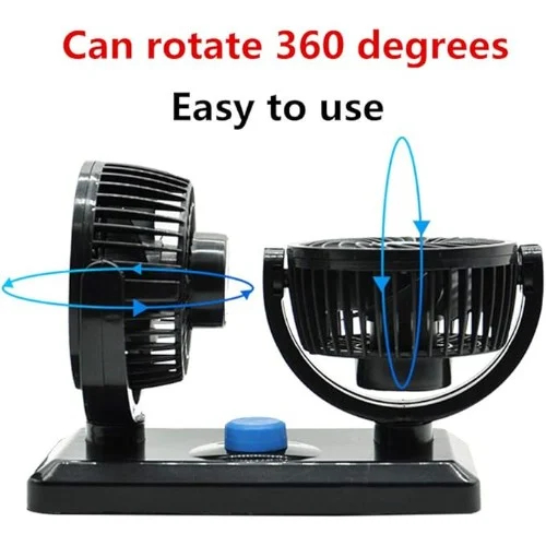 Mini Ανεμιστήρας Αυτοκινήτου με Διπλή Κεφαλή 7W 27 x 16 x 9cm- Hoomei Mini Ανεμιστήρας Αυτοκινήτου με Διπλή Κεφαλή 7W 27 x 16 x 9cm- Hoomei