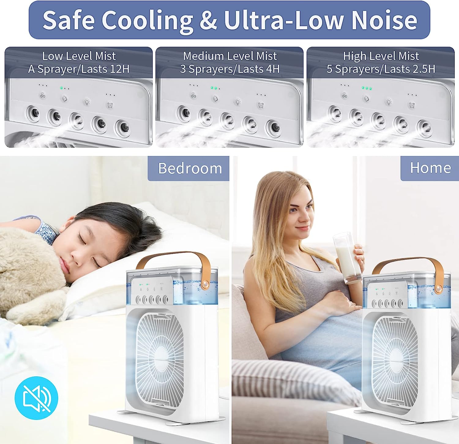 Mini Φορητό Κλιματιστικό - Ανεμιστήρας Ψύξης 10W με Spray Νερού, LED Φωτισμό, 3 Ταχύτητες Αέρα & 5 Οπές Ομίχλης Mini Φορητό Κλιματιστικό - Ανεμιστήρας Ψύξης 10W με Spray Νερού, LED Φωτισμό, 3 Ταχύτητες Αέρα & 5 Οπές Ομίχλης