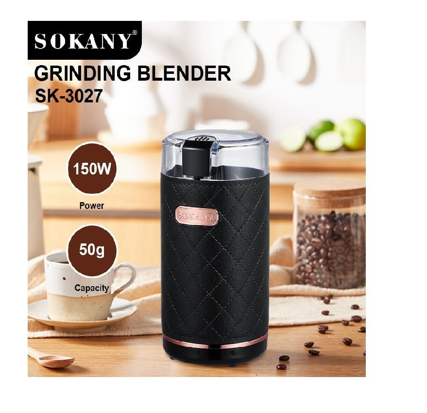 Mini Ηλεκτρικός Μύλος Καφέ 150W με Χωρητικότητα 50gr Sokany Μαύρος Mini Ηλεκτρικός Μύλος Καφέ 150W με Χωρητικότητα 50gr Sokany Μαύρος