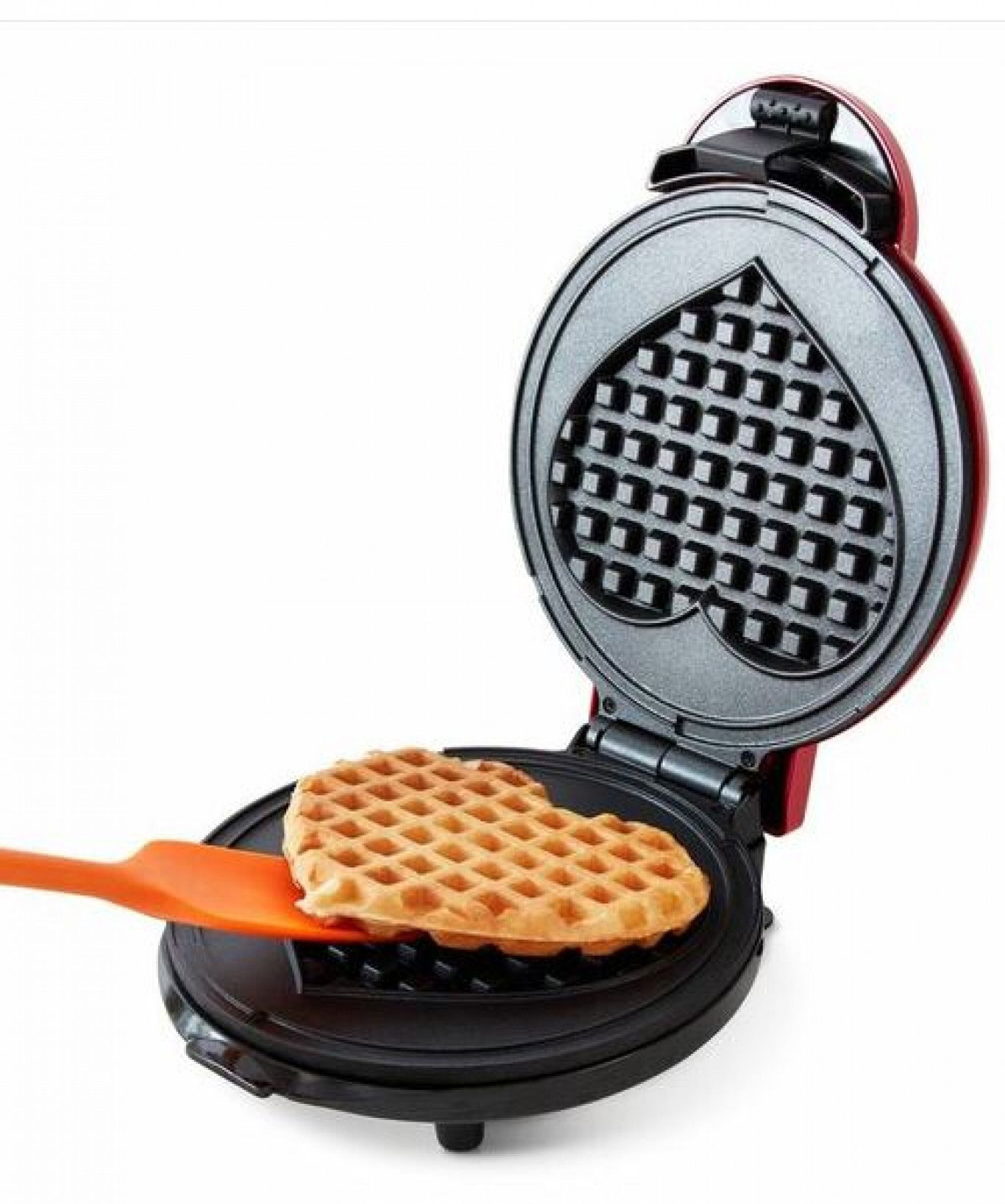 Mini Βαφλιέρα 350W με Αντικολλητικές Πλάκες Ψησίματος σε Σχήμα Καρδιάς Κόκκινη-Mini Waffle Maker Mini Βαφλιέρα 350W με Αντικολλητικές Πλάκες Ψησίματος σε Σχήμα Καρδιάς Κόκκινη-Mini Waffle Maker