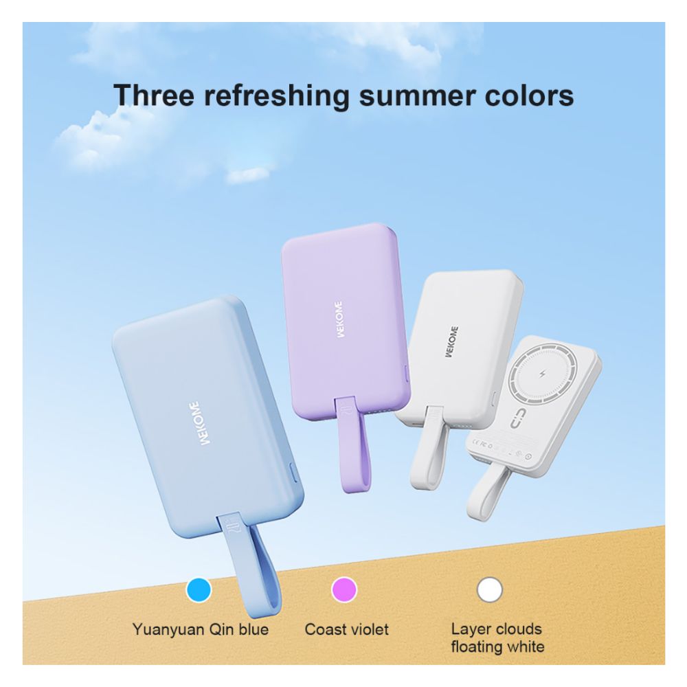 Power Bank Ασύρματης Φόρτισης PD20W και Ενσύρματης Φόρτισης 10000mAh σε Μοβ Χρώμα Wekome Power Bank Ασύρματης Φόρτισης PD20W και Ενσύρματης Φόρτισης 10000mAh σε Μοβ Χρώμα Wekome