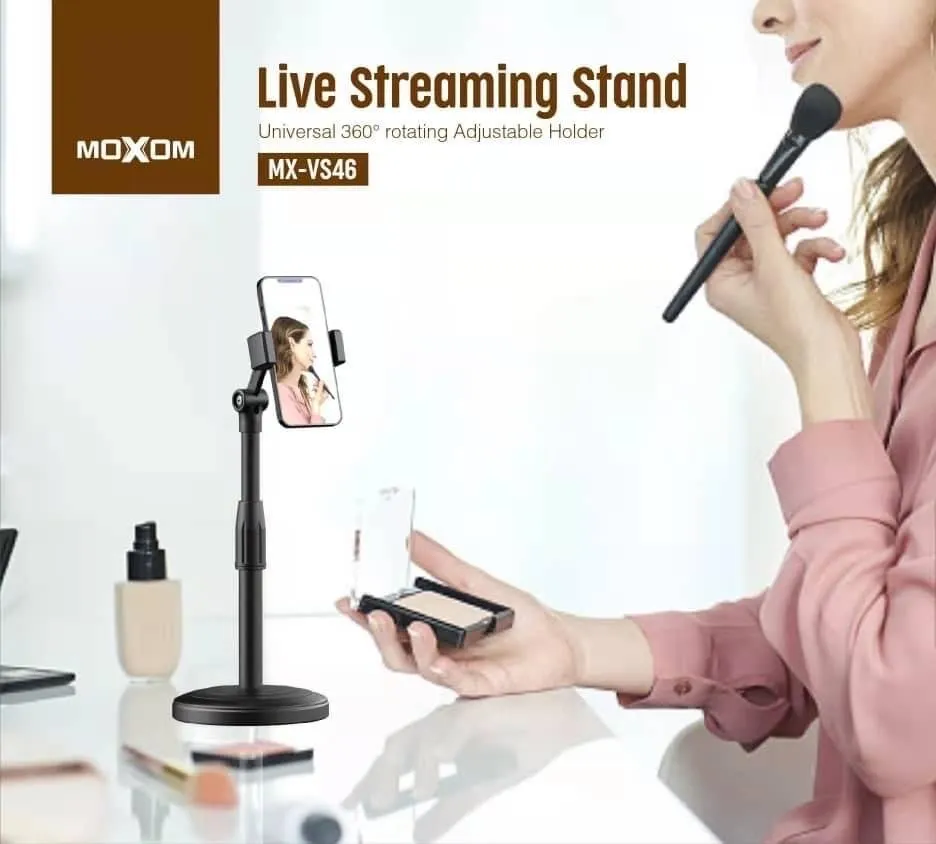 MOXOM Επιτραπέζια Βάση Κινητού με Ρυθμιζόμενο Ύψος και Δυνατότητα Περιστροφής 360° MOXOM Επιτραπέζια Βάση Κινητού με Ρυθμιζόμενο Ύψος και Δυνατότητα Περιστροφής 360°