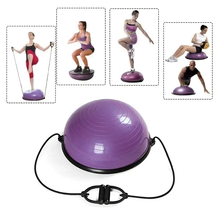 Μπάλα Ισορροπίας με Λάστιχα Αντίστασης για Γυμναστική - Half Ball Bosu Μπάλα Ισορροπίας με Λάστιχα Αντίστασης για Γυμναστική - Half Ball Bosu