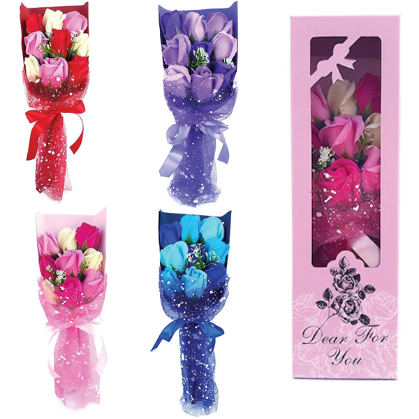 Μπουκέτο με Πολύχρωμα Τεχνητά Τριαντάφυλλα σε Συσκευασία Δώρου 36cm Μπουκέτο με Πολύχρωμα Τεχνητά Τριαντάφυλλα σε Συσκευασία Δώρου 36cm