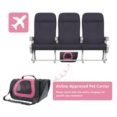 NOBLEZA Ανθεκτική Τσάντα Μεταφοράς με Αερισμό για Κατοικίδια Μαύρο/Ροζ 40x23x24 NOBLEZA Ανθεκτική Τσάντα Μεταφοράς με Αερισμό για Κατοικίδια Μαύρο/Ροζ 40x23x24