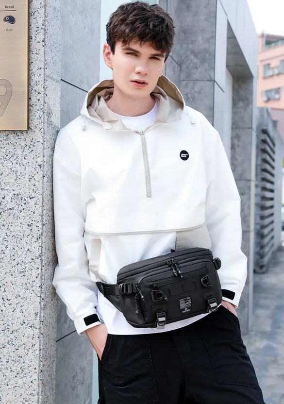 Ozuko Ανδρικό Τσαντάκι Μέσης - Crossbody Αδιάβροχο - 3.8L - Μαύρο Ozuko Ανδρικό Τσαντάκι Μέσης - Crossbody Αδιάβροχο - 3.8L - Μαύρο