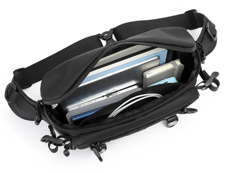 Ozuko Ανδρικό Τσαντάκι Μέσης - Crossbody Αδιάβροχο - 3.8L - Μαύρο Ozuko Ανδρικό Τσαντάκι Μέσης - Crossbody Αδιάβροχο - 3.8L - Μαύρο