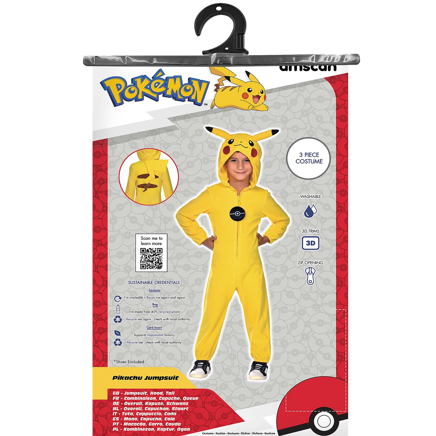 Παιδική Στολή Πίκατσου με Κουκούλα & 3D Λεπτομέρειες - Amscan Παιδική Στολή Πίκατσου με Κουκούλα & 3D Λεπτομέρειες - Amscan