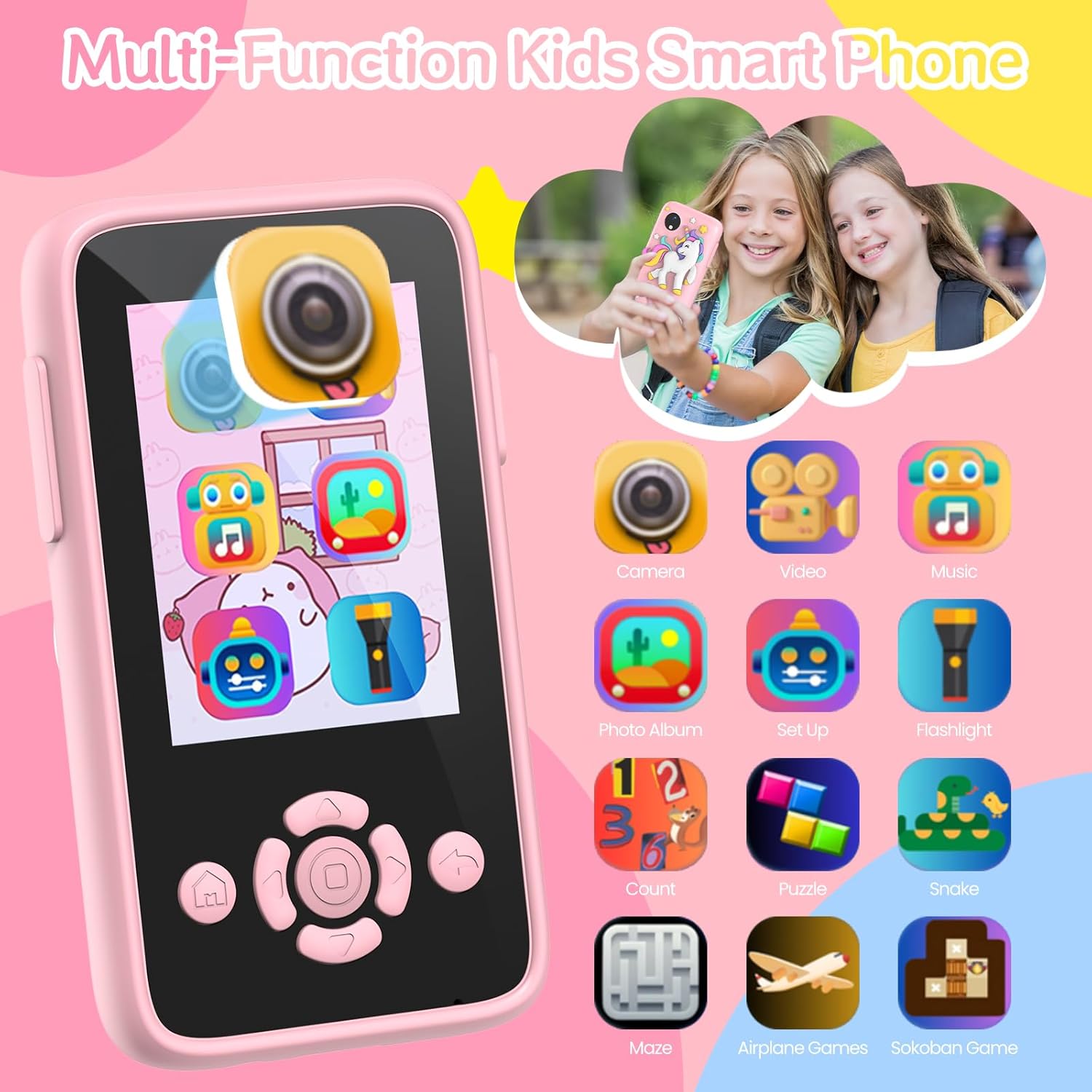 Παιδικό Smartphone με Κάμερα, Παιχνίδια & MP3 player Μουσικής - Ροζ Unicorn Παιδικό Smartphone με Κάμερα, Παιχνίδια & MP3 player Μουσικής - Ροζ Unicorn