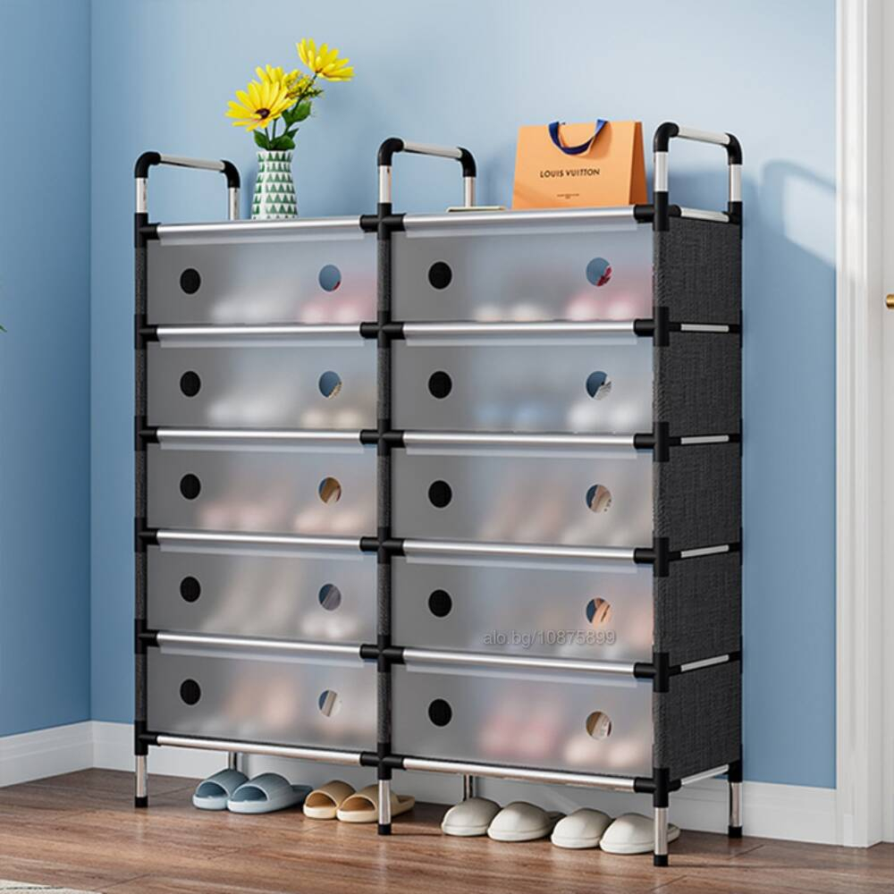 Παπουτσοθήκη 10 Θέσεων με Διαφανείς Πόρτες για Προστασία από Σκόνη και Μεταλλικό Σκελετό 110 x 28 x 80cm Παπουτσοθήκη 10 Θέσεων με Διαφανείς Πόρτες για Προστασία από Σκόνη και Μεταλλικό Σκελετό 110 x 28 x 80cm