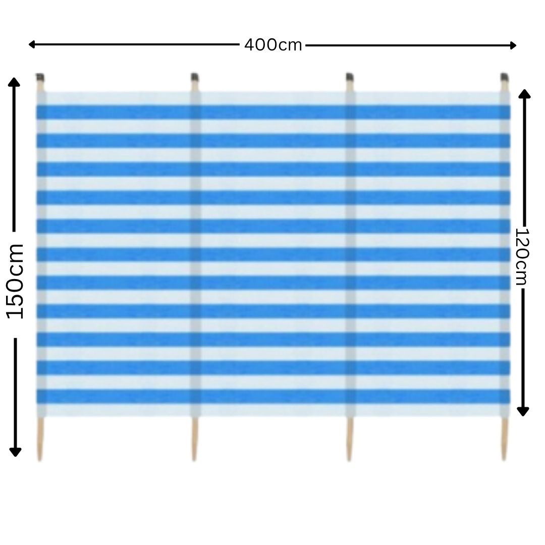 Παραβάν Παραλίας - Camping για Ιδιωτικότητα & Προστασία από τον Άνεμο με Πασσάλους - Ριγέ 400 x 150cm Παραβάν Παραλίας - Camping για Ιδιωτικότητα & Προστασία από τον Άνεμο με Πασσάλους - Ριγέ 400 x 150cm