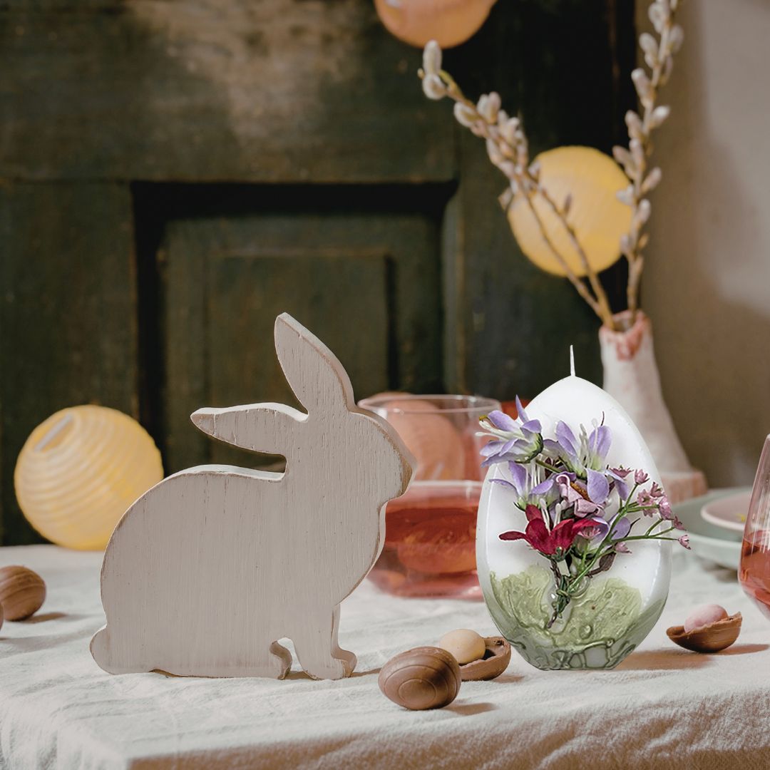 Πασχαλινό Διακοσμητικό Κερί Αυγό με Λουλούδια 12cm Πασχαλινό Διακοσμητικό Κερί Αυγό με Λουλούδια 12cm