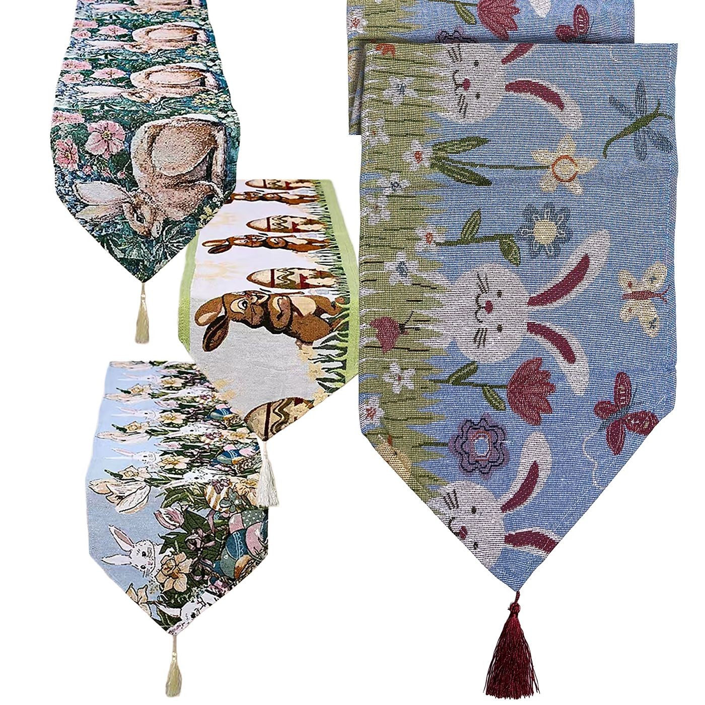 Πασχαλινό Runner Τραπεζιού Διακόσμησης 180x34cm με Λαγουδάκια και Ανοιξιάτικα Σχέδια Πασχαλινό Runner Τραπεζιού Διακόσμησης 180x34cm με Λαγουδάκια και Ανοιξιάτικα Σχέδια