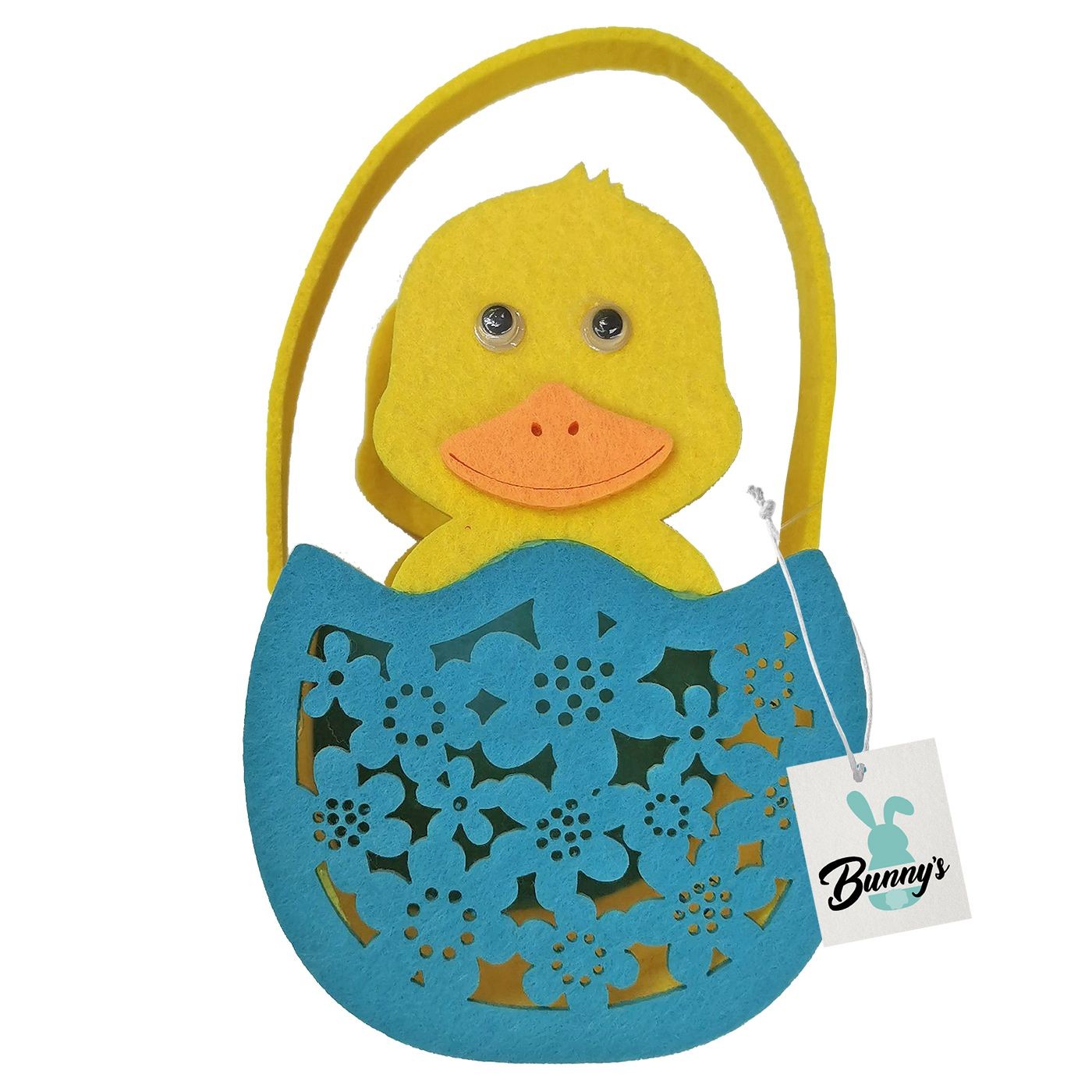 Πασχαλινό Τσόχινο Καλάθι Πουλάκι σε Αυγό με Χερούλι 18x10x8cm Πασχαλινό Τσόχινο Καλάθι Πουλάκι σε Αυγό με Χερούλι 18x10x8cm