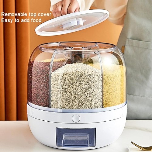 Περιστρεφόμενο Σετ Αποθήκευσης – Διανομέας Δημητριακών 6 Δοχείων Λευκό Περιστρεφόμενο Σετ Αποθήκευσης – Διανομέας Δημητριακών 6 Δοχείων Λευκό