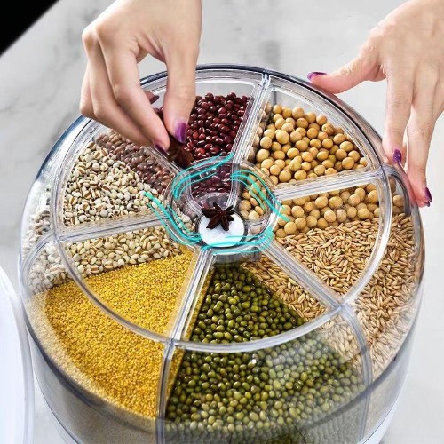 Περιστρεφόμενο Σετ Αποθήκευσης – Διανομέας Δημητριακών 6 Δοχείων Λευκό Περιστρεφόμενο Σετ Αποθήκευσης – Διανομέας Δημητριακών 6 Δοχείων Λευκό