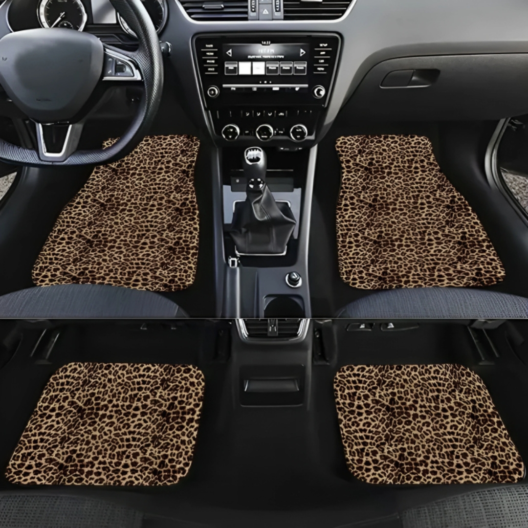 Πλήρες Σετ 4 Universal Αντιολισθητικά Πατάκια Αυτοκινήτου Μοκέτα Λεοπάρ - 4 Τεμάχια Πλήρες Σετ 4 Universal Αντιολισθητικά Πατάκια Αυτοκινήτου Μοκέτα Λεοπάρ - 4 Τεμάχια