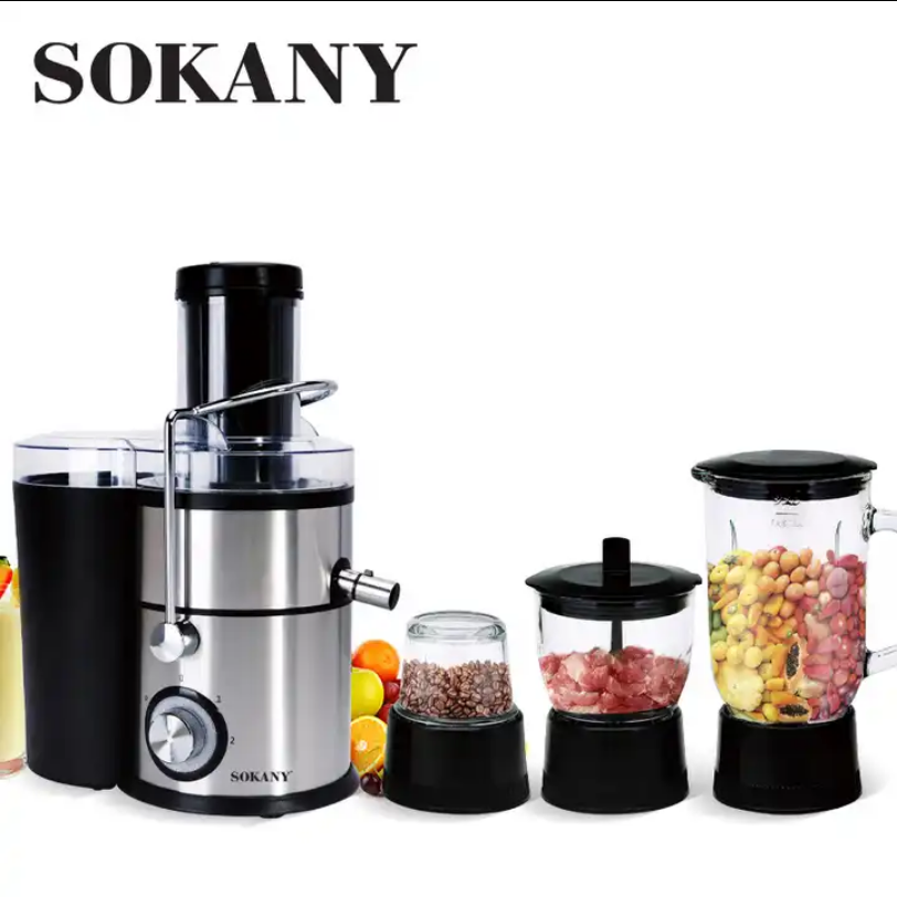 Πολυμήχανη Sokany 4 σε 1 – Αποχυμωτής, Μπλέντερ, Κρεατομηχανή, Μύλος Καφέ Χωρητικότητας 3 Λίτρα με 2 Ταχύτητες 1000W Inox Ασημί Πολυμήχανη Sokany 4 σε 1 – Αποχυμωτής, Μπλέντερ, Κρεατομηχανή, Μύλος Καφέ Χωρητικότητας 3 Λίτρα με 2 Ταχύτητες 1000W Inox Ασημί