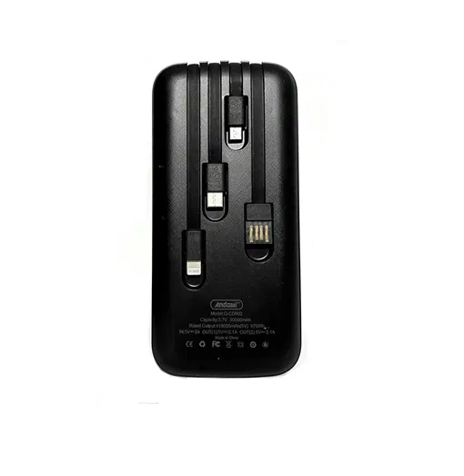 Power Bank 30000mAh με Οθόνη LED, Φακό και Ενσωματωμένα Καλώδια microUSB, USB Type C, USB Type A και Lightning Μαύρο Power Bank 30000mAh με Οθόνη LED, Φακό και Ενσωματωμένα Καλώδια microUSB, USB Type C, USB Type A και Lightning Μαύρο