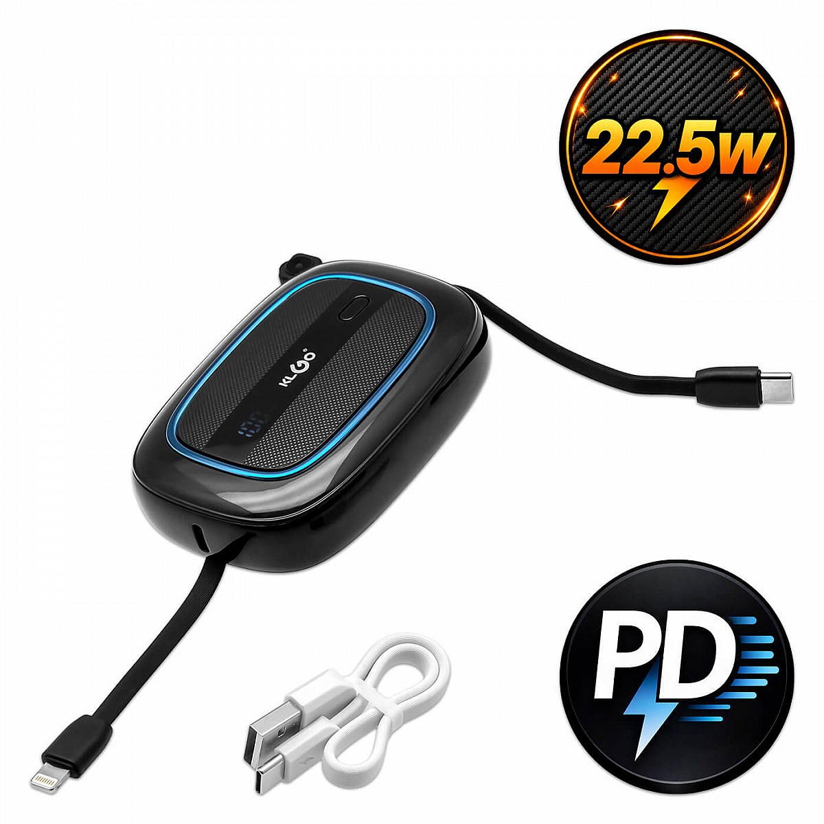 Power Bank KLGO KP-35 10000mAh – Γρήγορη Φόρτιση PD 22.5W με Οθόνη LED & USB-C Power Bank KLGO KP-35 10000mAh – Γρήγορη Φόρτιση PD 22.5W με Οθόνη LED & USB-C
