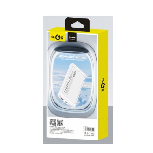 Power Bank KLGO Ταχείας Φόρτισης 10000mAh PD22.5W Type-C - Φορητή Μπαταρία KLGO Portable Fast Charger Άσπρο Power Bank KLGO Ταχείας Φόρτισης 10000mAh PD22.5W Type-C - Φορητή Μπαταρία KLGO Portable Fast Charger Άσπρο