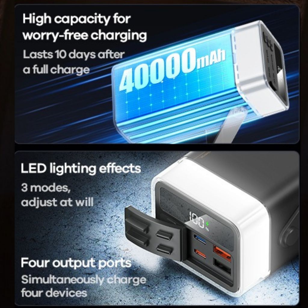 Power Bank Remax - Μπαταρία Γρήγορης Φορτιστής 40.000mAh με - Φακό & Θύρες USB, Type-C, Micro USB Λευκό Power Bank Remax - Μπαταρία Γρήγορης Φορτιστής 40.000mAh με - Φακό & Θύρες USB, Type-C, Micro USB Λευκό