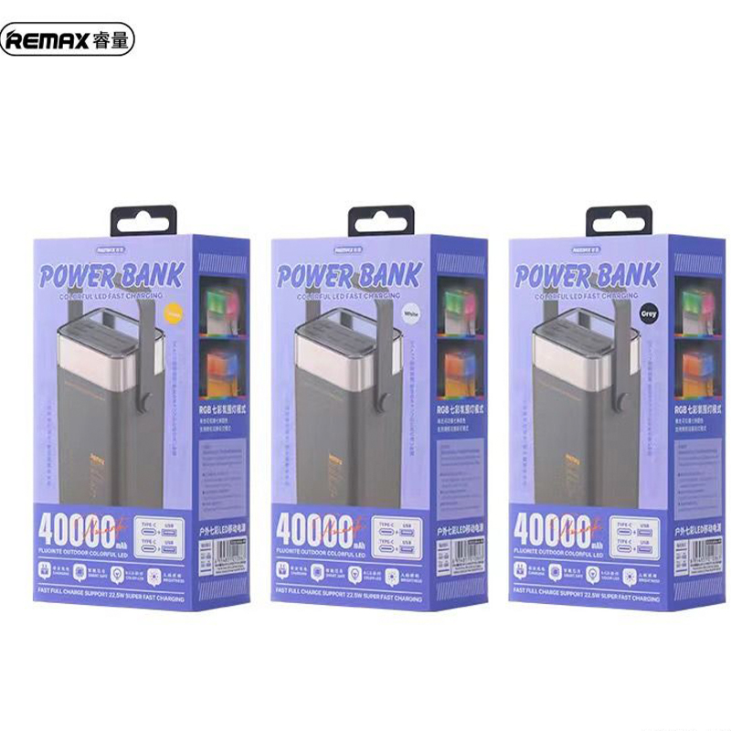 Power Bank Remax - Μπαταρία Γρήγορης Φορτιστής 40.000mAh με - Φακό & Θύρες USB, Type-C, Micro USB Λευκό Power Bank Remax - Μπαταρία Γρήγορης Φορτιστής 40.000mAh με - Φακό & Θύρες USB, Type-C, Micro USB Λευκό
